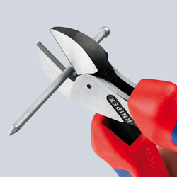 KNIPEX X-Cut бокорезы, рез: провол. мягк. ∅ 4.8 мм, ср. ∅ 3.8 мм, тв. ∅ 2.7 мм, роял. струна ∅ 2.2 мм, L-160 мм, хром, 2-к ручки
