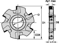 Фрезы KSSM для прорезания пазов — IC 12 — тип А, крепление на оправке (двухсторонние фрезы — левое исполнение — 18 мм); Метрическая система