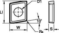 Drill Fix side inserts; DFC-HP Geometry
