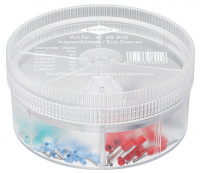 Набор изолированных контактных гильз в коробке, 0.25 кв. мм 30 шт, 0.34 кв. мм 30 шт, 0.50 кв. мм 30 шт, 0.75 кв. мм 30 шт, 1.00 кв. мм 30 шт