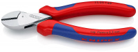 KNIPEX X-Cut бокорезы компактные, рез: мягкая проволока ∅ 4.8 мм, проволока средней твёрдости ∅ 3.8 мм, твёрдая проволока ∅ 2.7 мм, рояльная струна (HRC 59) ∅ 2.2 мм, L-160 мм, хромированные, 2-компонентные рукоятки, с держателем для торгового оборудовани