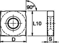 Пластины для фрез SN с углом в плане 90° для прорезания пазов; SNHX-NGE