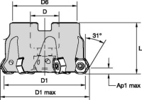 Dodeka Mini 30°; Shell Mills; Inch