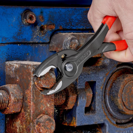 KNIPEX TwinGrip клещи захватные, 4 - 22 мм, чернённые, длина 200 мм, обливные рукоятки