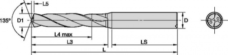 B225_HP (~5 x D); KCPK15; Хвостовик формы F; Сверла HP Beyond