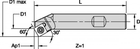 Chamfer Mills 60° Lead; Inch