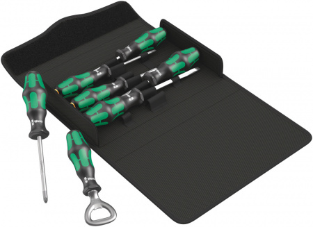 300/7 Kraftform Plus Set 3 Набор отвёрток + бутылочная открывалка, 7 предметов, PH 2 x 100, PZ 1x80/2x100; SL 1.2x6.5/0.8x4.0/1.0x5.5