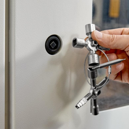 KNIPEX TwinKey ключ крестовой 8-лучевой для стандартных шкафов и систем запирания, L-92 мм