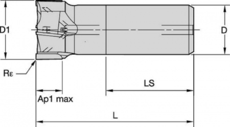KenCut AQ; ALSB; Radiused; 4-5 Flutes; Internal Coolant; Plain Shank; Inch