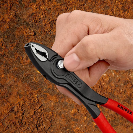 KNIPEX TwinGrip клещи захватные, 4 - 22 мм, чернённые, длина 200 мм, обливные рукоятки
