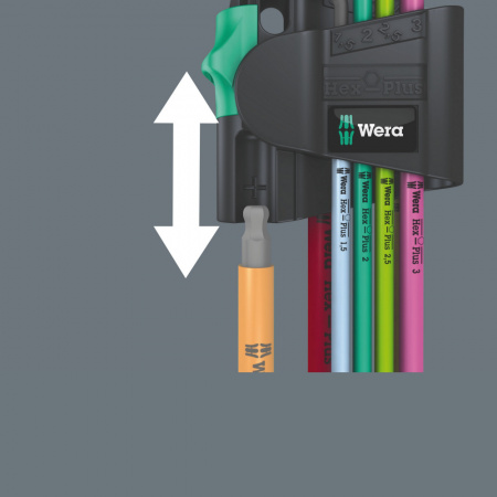 967/9 TX BO Multicolour TORX 1 Набор Г-образных ключей, BlackLaser, с отверстием под штифт, с шаром, TX 8 - TX 40, 9 предметов