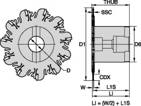 Фреза KNS для прорезания пазов; Усиленный корпус; Насадные фрезы; Метрическая система