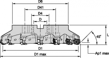 Dodeka MAX 45°; Shell Mill; Metric