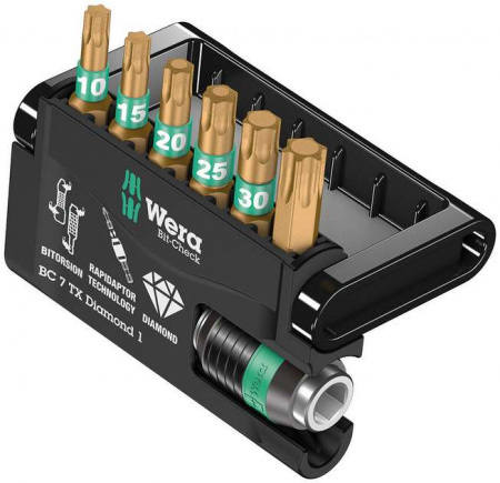 Bit-Check 7 TX Diamond 1 набор бит с битодержателем, алмазное покрытие, 7 предметов