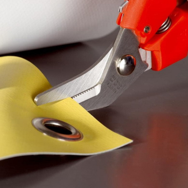 Ножницы комб. для реза картона, пластмассы, фольги алюминиевой, латунной и медной, голова под 40°, L-185 мм, хирург. нержавеющая сталь