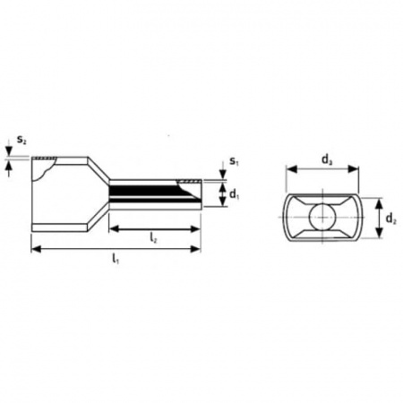 Гильзы контакт. сдвоенные с пластиковым изолятором, красные, 2x10.00 кв. мм (AWG 2x7), 50 шт, L-24 мм