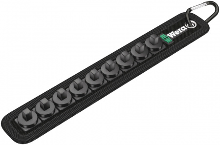 BELT A 0/9 Пояс матерчатый, на 9 торцевых головок DR 1/4", пустой, комплектация: 1x Пояс A (матерчатый), на 9 инструментов, неукомплектованный, 39 x 238 мм; 1x Набор полосок на липучках 30, 200 x 30 мм