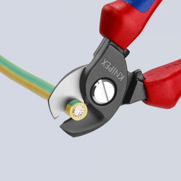 Кабелерез, рез: кабель ∅ 15 мм (50 кв.мм, AWG 1/0), L-165 мм, чёрный, 2-компонентные рукоятки, с держателем для торгового оборудования