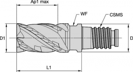 DUO-LOCK; HARVI I TE; Square End; 4 Flutes; Inch
