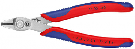 Electronic Super Knips XL бокорезы прециз., без фаски, рез: мягк. проволока ∅0.2-2.1мм, проволока ср. твердости ∅1.2мм, L-140 мм, INOX