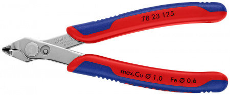 Electronic Super Knips бокорезы прециз., голова 60°, рез: мягк. проволока d0.2-1.0мм, проволока ср. твёрдости d0.6мм, L-125 мм, INOX, еврослот