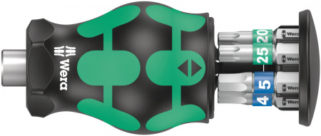 Kraftform Kompakt Stubby Magazin 3 короткая ручка-битодержатель с битами, 6 предметов, TORX: TX 15/20/25, шестигранник: 3.0/4.0/5.0