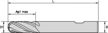 GOmill GP; 4BN..DK-DL; 4 Flute; Ball Nose; Metric