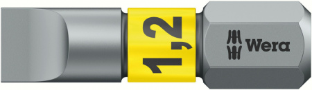 800/1 BTZ SL бита шлицевая биторсионная, вязкая твердость, хвостовик 1/4" C 6.3, 1.2 x 6.5 x 25 мм