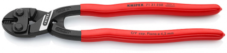 KNIPEX CoBolt XL болторез, с выемкой, L-250 мм, рез: ср. ∅ 5.6 мм, тв. ∅ 4 мм, роял. струна ∅ 3.8 мм, черн., 1-к ручки