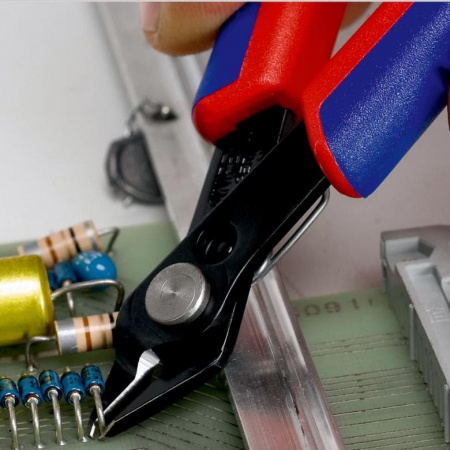 Electronic Super Knips бокорезы прециз., для стекловолокна, без фаски, рез: провол. мягк. ∅ 0.2 - 1.6 мм, ср. ∅ 1.2 мм, L-125 мм, черн.