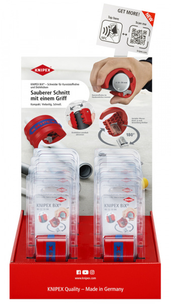 Дисплей укомплектованный, KNIPEX BiX труборез KN-902210BK (10 шт)