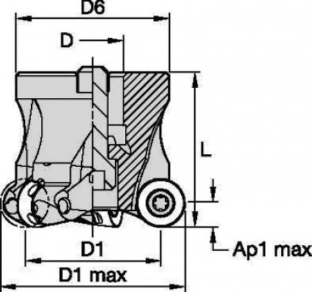 7713VR10 Shell Mill; Fine Pitch; Inch