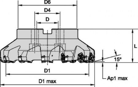 Dodeka High-Feed 15°; Shell Mill; Metric