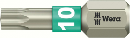 3867/1 TS TORX бита, нержавеющая сталь, хвостовик 1/4" C 6.3, TX 10 x 25 мм