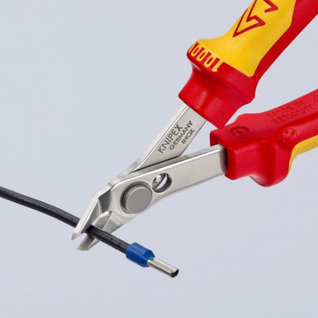 Electronic Super Knips бокорезы прециз. VDE, без фаски, рез: мягк. проволока ∅0.2-1.6мм, проволока ср. твердости ∅1мм, L-125 мм, INOX