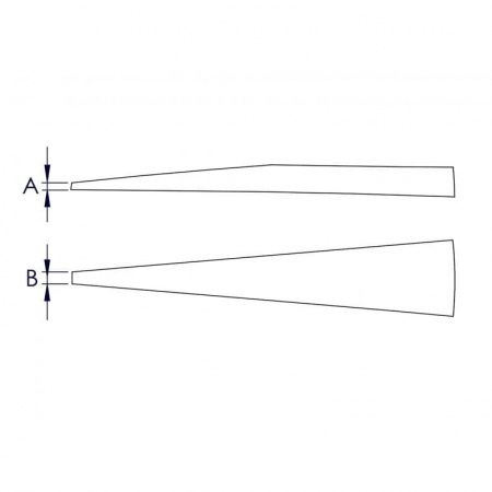 Пинцет ESD захватный прециз., гладкие губки, мощные кончики, антистатический, L-130 мм, нержавеющая CrNi сталь, хром