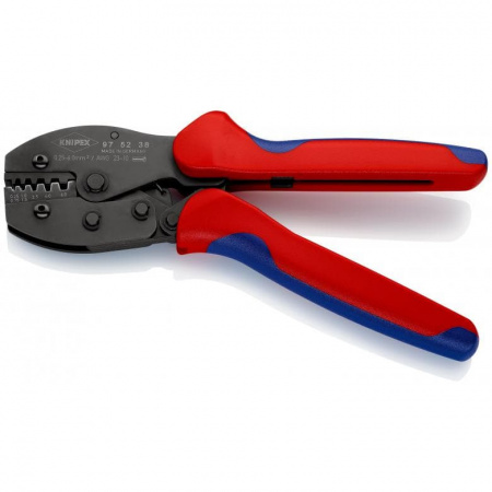 KNIPEX PreciForce пресс-клещи, изол. и неизол. контакт. гильзы, кол-во гнезд: 5, 0.25 - 6.0 кв. мм (23 -10 AWG), L-220 мм