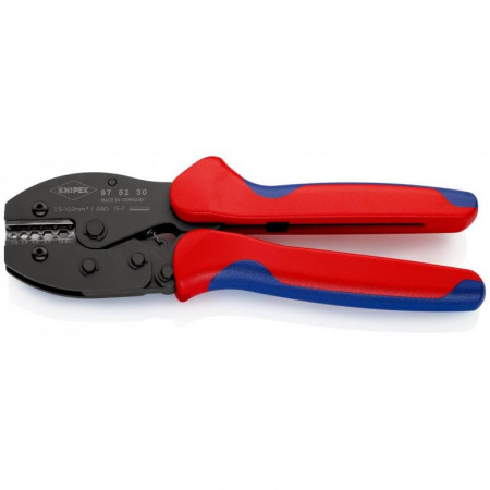 KNIPEX PreciForce пресс-клещи, пресс. соединители неизол., кол-во гнезд: 5, 1.5 - 10.0 кв. мм (15 -7 AWG), L-220 мм