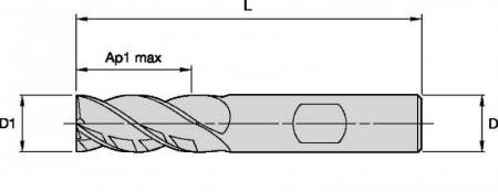 HARVI I TE; Square End; 4 Flutes; Weldon Shank; Inch