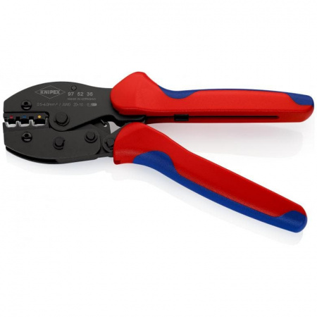 KNIPEX PreciForce Пресс-клещи, изол. кабельные наконечники., штекерные и стык. соединители, кол-во гнезд: 3, 0.5 - 6.0 кв. мм (20 -10 AWG),L-220 мм