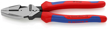 Lineman's Pliers плоскогубцы электромонт., протяжка и обжим, рез: провол. ср. ∅ 4.6 мм, тверд. ∅ 3 мм, L-240 мм, черн., 2-к ручки