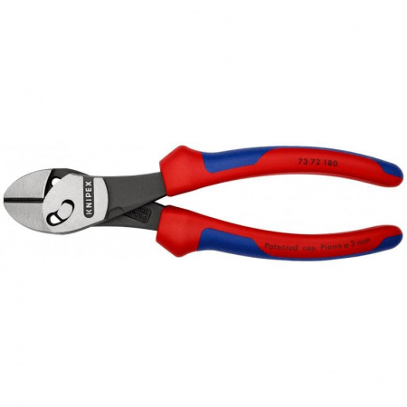 KNIPEX TwinForce бокорезы, рез: провол. мягк. ∅ 5.5 мм, провол. ср. ∅ 4.6 мм, тверд. ∅ 3.2 мм, роял. струна ∅ 3 мм, L-180 мм, черн., 2-к ручки