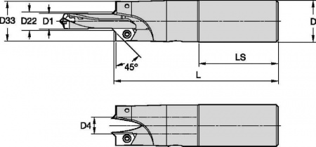 BF Combination Tool; Toolholder; SS Shank; Metric
