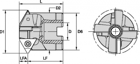 Фреза KTDM Тип U 3/8" iC Насадная фреза