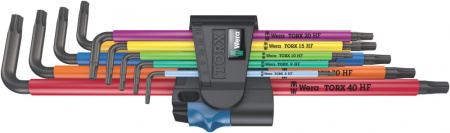 967/9 TX XL Multicolour HF TORX 1 Набор Г-образных ключей с функцией фиксации крепежа, удлиненный, TX 8 - TX 40, 9 предметов, комплектация: 9x 967 SXL HF TORX Multicolour Г-образный ключ с функцией фиксации крепежа, удлиненный: TX 8x90, TX 9x101, TX 10x11