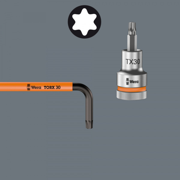 967/9 TX BO Multicolour TORX 1 Набор Г-образных ключей, BlackLaser, с отверстием под штифт, с шаром, TX 8 - TX 40, 9 предметов