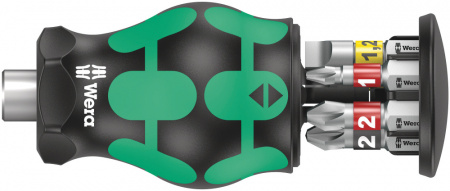 Kraftform Kompakt Stubby Magazin 2 короткая ручка-битодержатель с битами, 6 предметов, SL: 0.8x5.5/1.2x6.5, PH 1/2, PZ 1/2