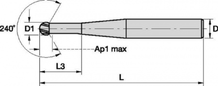 F2AB...WL-WM-WX; Сферический конец; Удлиненная шейка
