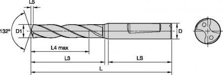B978A (~8 x D); KC7315; Хвостовик формы F; Универсальные сверла