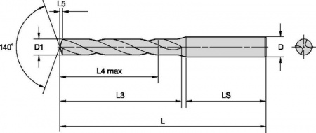 GOdrill; 5 x D; Straight Shank; Metric